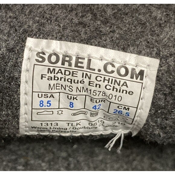 Sorel Chesterman Men’s 8.5 Black Leather Canvas Winter Chukka Boots Casual - Picture 7 of 8